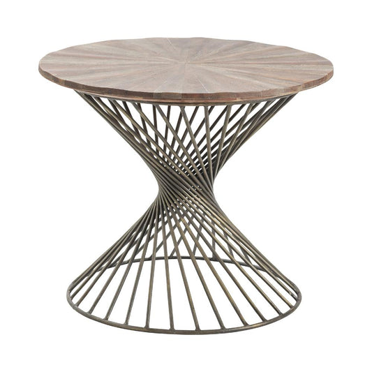 Crestview Collection Bengal Manor Twist Metal Round Accent Table