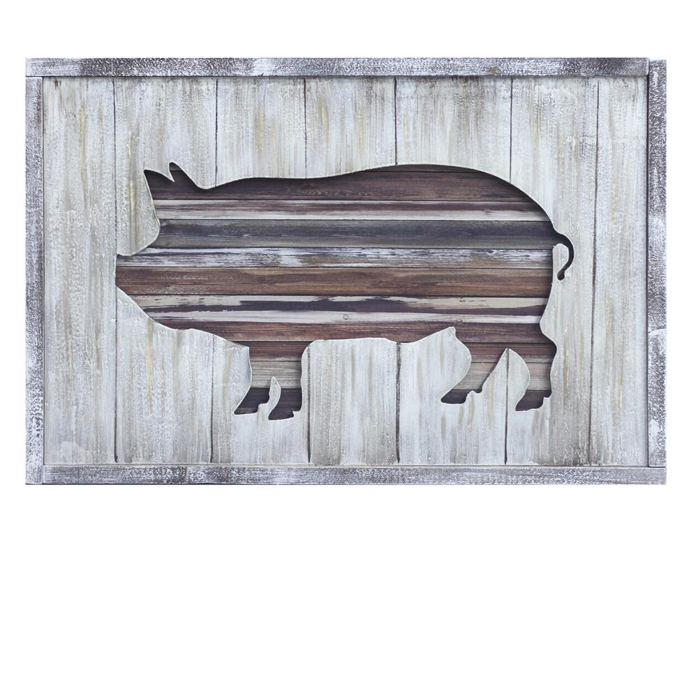 Crestview Collection CVTOP2610 Farm Carving 1 Wall Décor, Multicolor