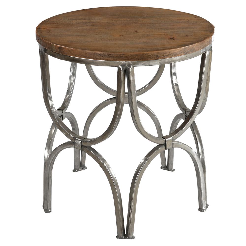 Bengal Manor Mango Wood and Steel Round End Table