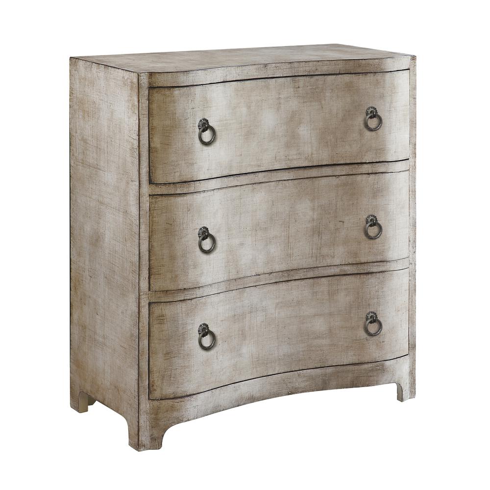 Claremont 3 Curved Drawer Brushed Linen Finish Chest