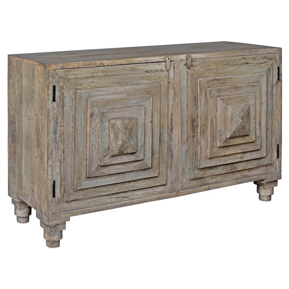 Bengal Manor Mango Wood 2 Stacked Pyramid Door Cabinet