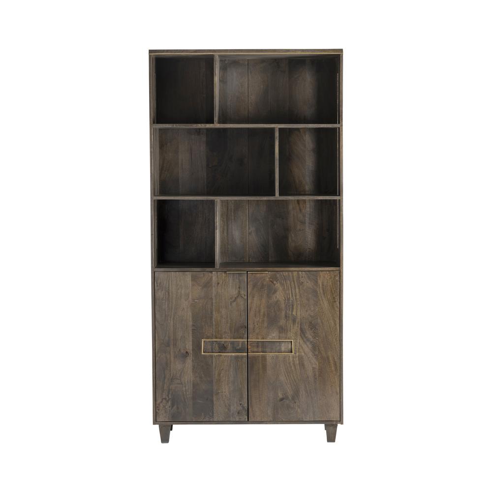 Crestview Collection Belle Meade 2 Door Mango Wood Tall Cabinet and Bookshelf