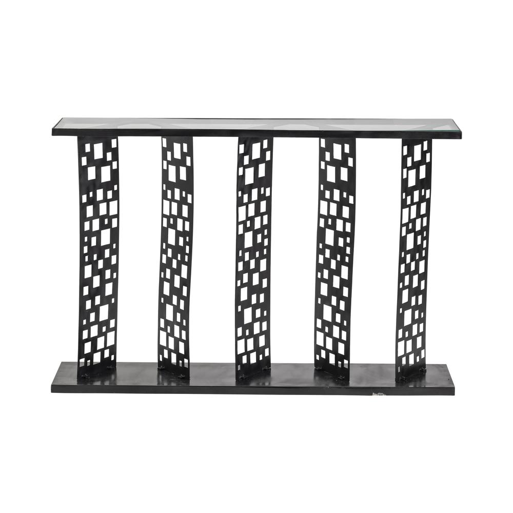 Skyline Console Table Black Metal 48 x 12 x 33 Modern Style