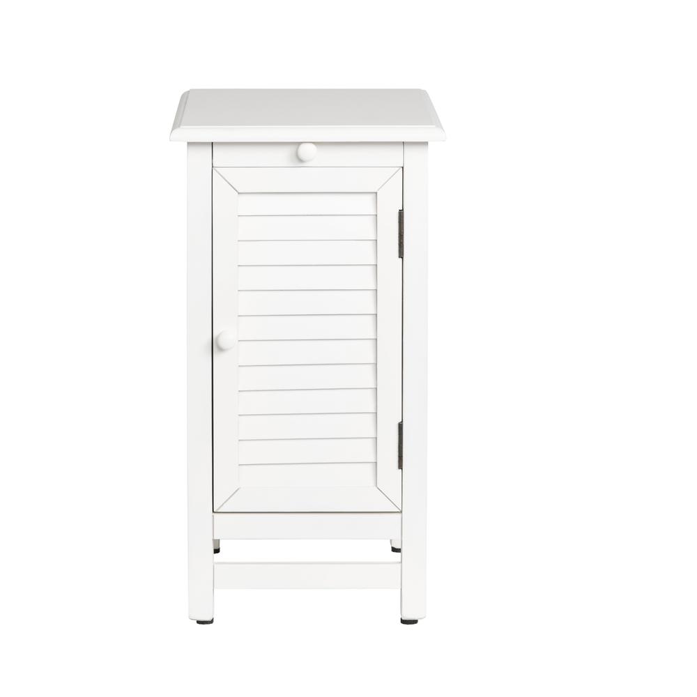 Crestview Collection Cape May Shutter Door and 1 Pull Shelf Chairside Table