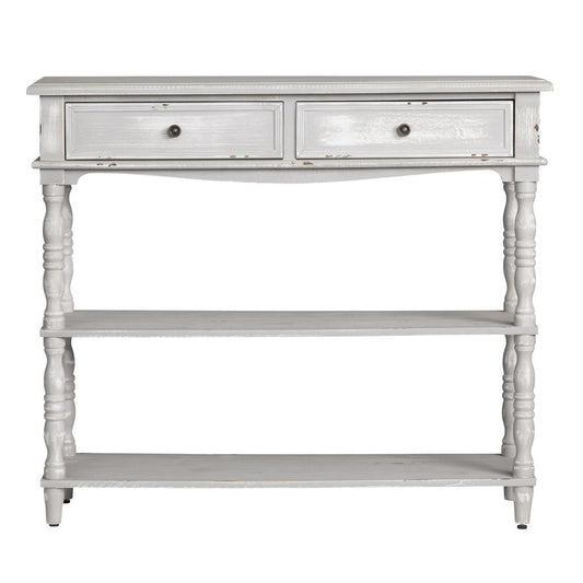 Crestview Collection CVFZR4535 Weston Chalk Grey 2 Drawer Console Furniture