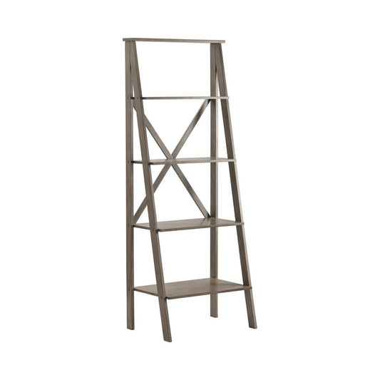 Crestview Collection Hawthorne Estate White Wash Pine Angled Etagere Furniture