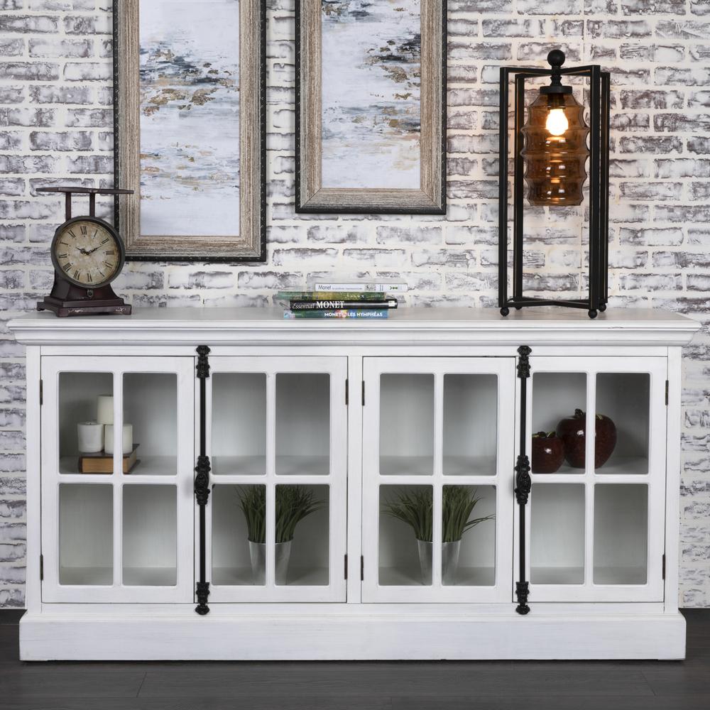 Mabry White Four Door Cabinet