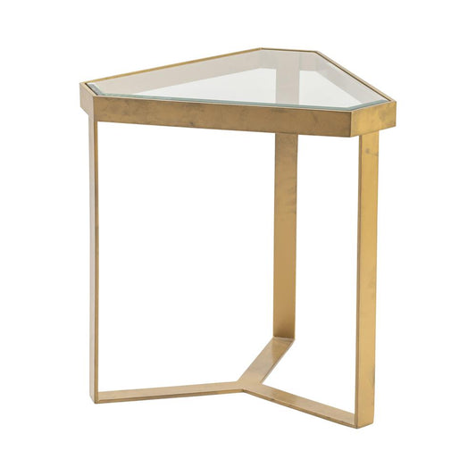 Crestview Collection CVFZR4002 Melrose Gold Triangle Accent Table Furniture