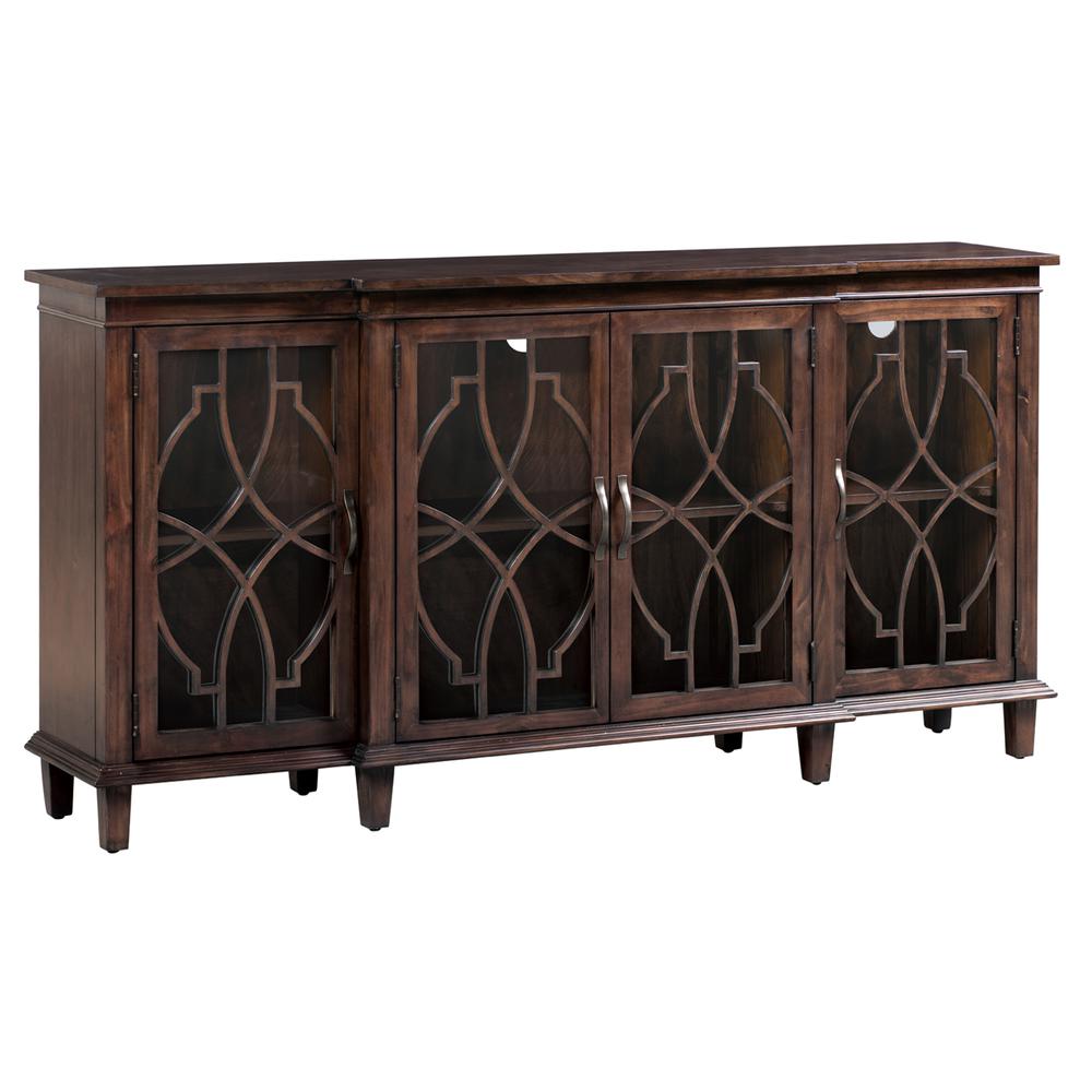 Crestview Collection Hawthorne Estate 4 Door Breakfront Sideboard Furniture