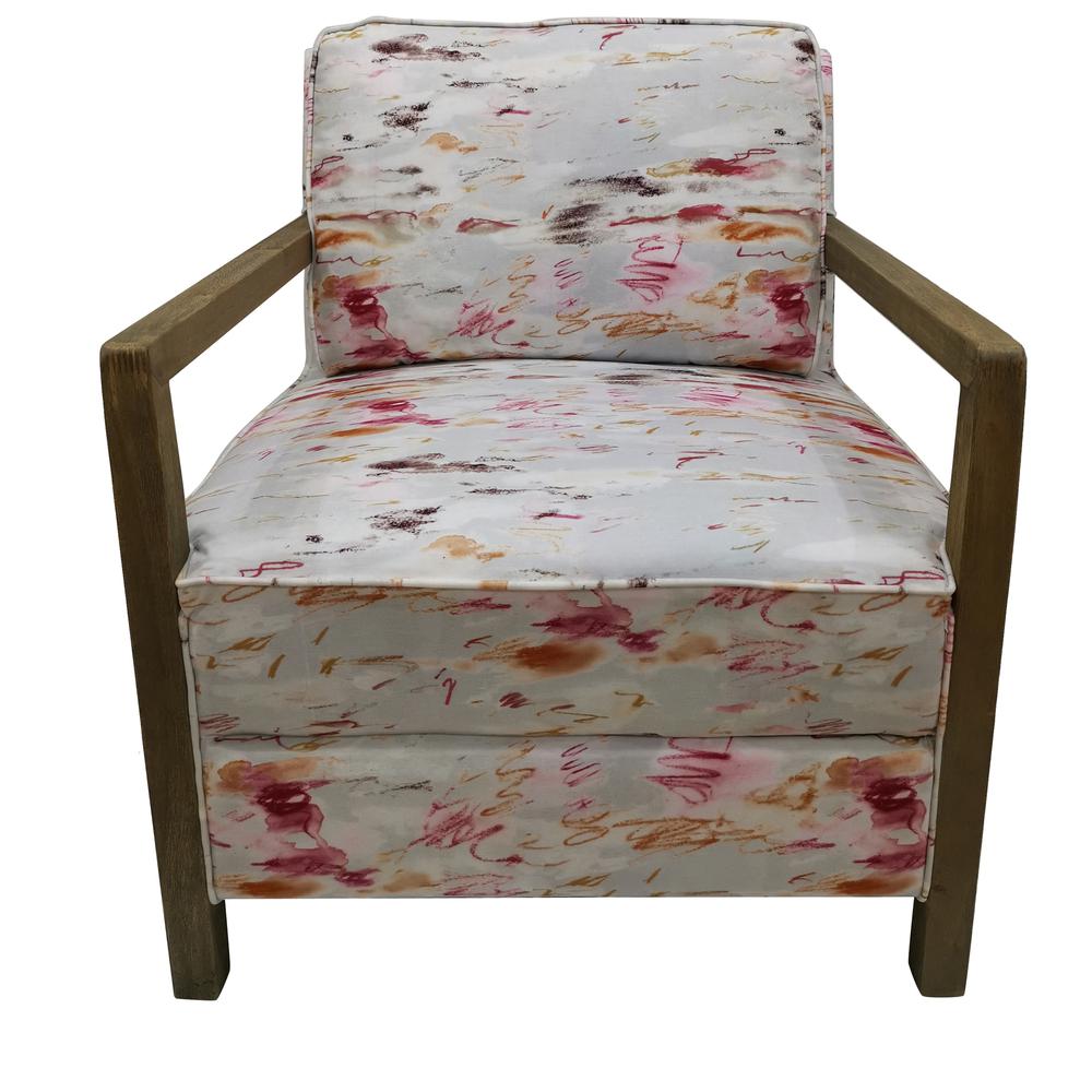 Crestview Collection Wood & Polyester Upholstery Laurel Accent Chair in Pinks