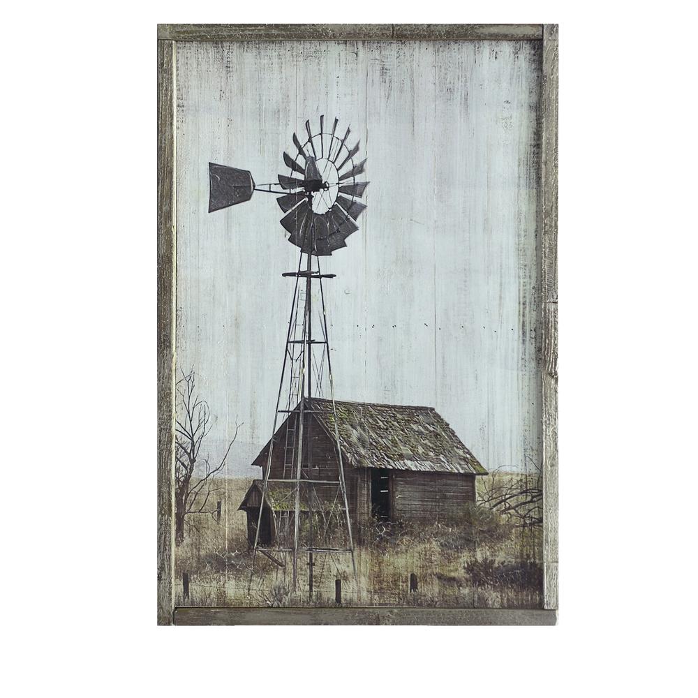 Crestview Collection CVTOP2608 Wind Mill Wall Décor Multi Color, 20 x 30 x 1.5