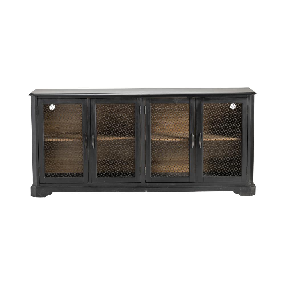 Crestview Collection Livingston Wood 4 Door Sideboard in Black