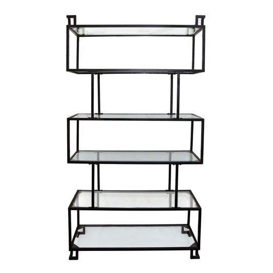 Crestview Collection Belvedere Stacked Etagere Black Metal 44 x 16 x 82