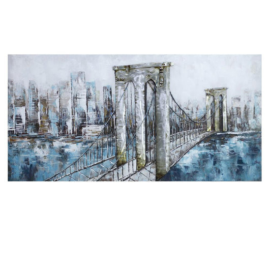 Crestview Collection CVTOP2616 City Bridge Wall Décor, Multicolor