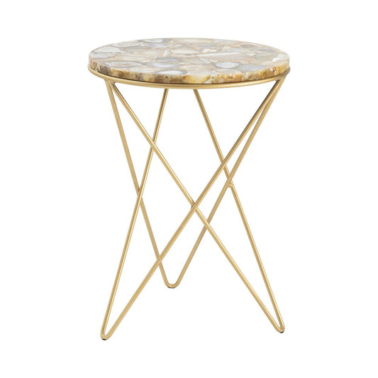 Crestview Collection CVFNR835 23", Agate TOP Side Table Accessories 17 x 17 x 23