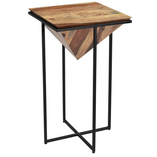 Crestview Collection Parisian Brown Wood and Metal Accent Table