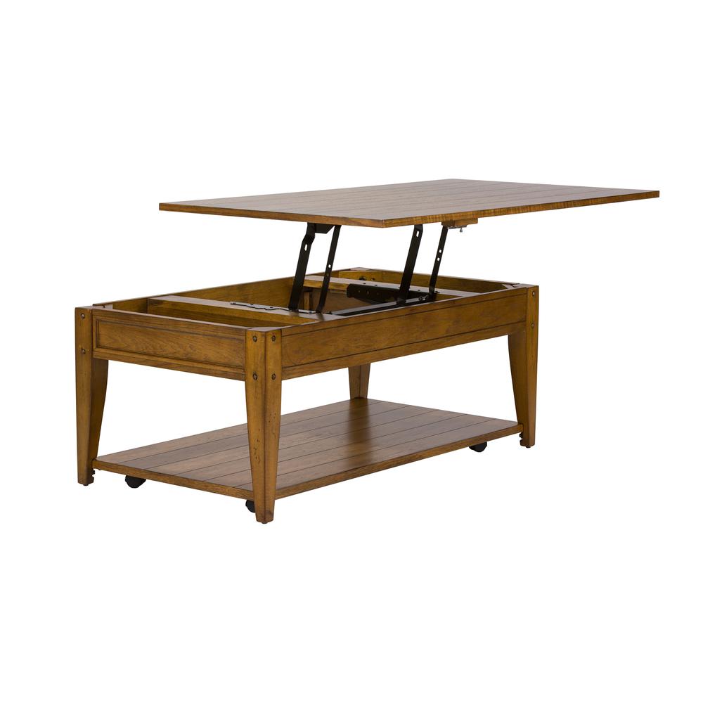 Lake House Lift Top Cocktail Table, W48 x D27 x H19, Medium Brown