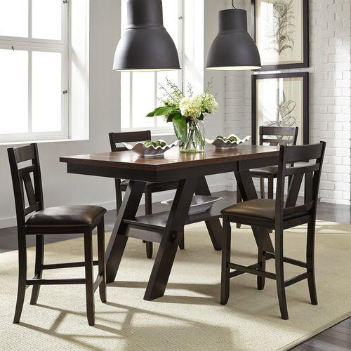 Lawson 5 Piece Gathering Table Set, W40xD78 xH36, Light & Dark Expresso Finish