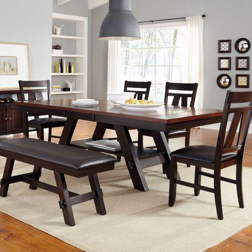 6 Piece Rectangular Table Set (116-CD-6RTS), Light & Dark Espresso Finish