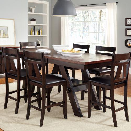 Lawson 7 Piece Gathering Table Set, Light and Dark Brown