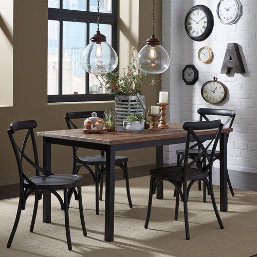 5 Piece Rectangular Table Set (179-CD-5RLS), Distressed Metal Finish