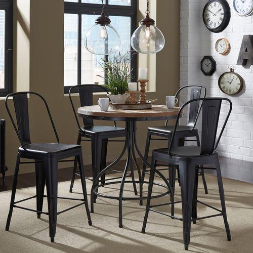 Opt 5 Piece Gathering Table Set (179-CD-O5GTS), Distressed Metal Finish