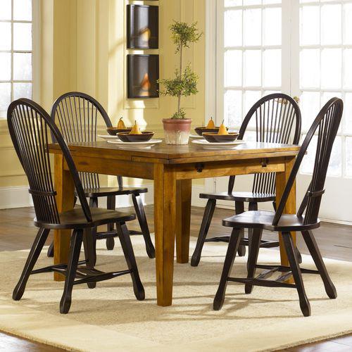 Opt 5 Piece Retractable Table Set (17-CD-O5RTS), Rustic Oak Finish