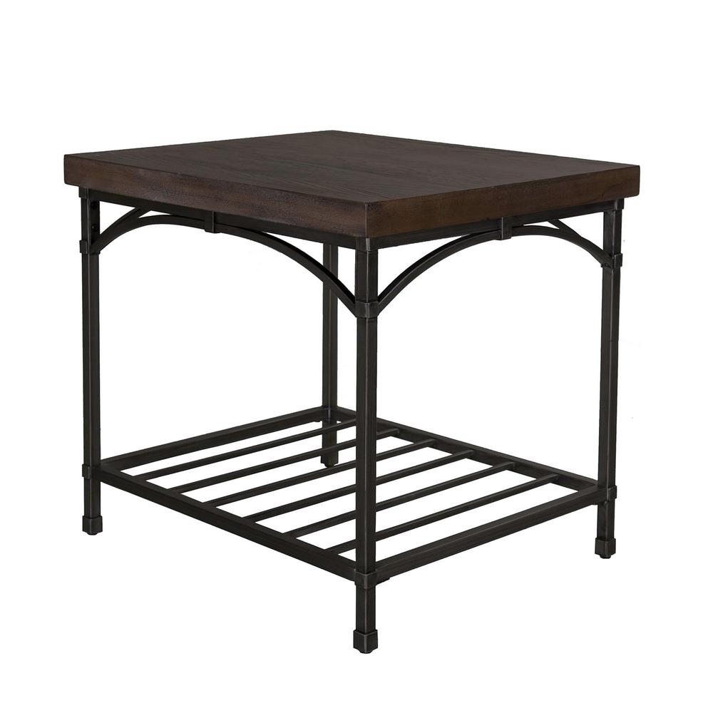 Franklin End Table, W23 x D27 x H24, Medium Brown