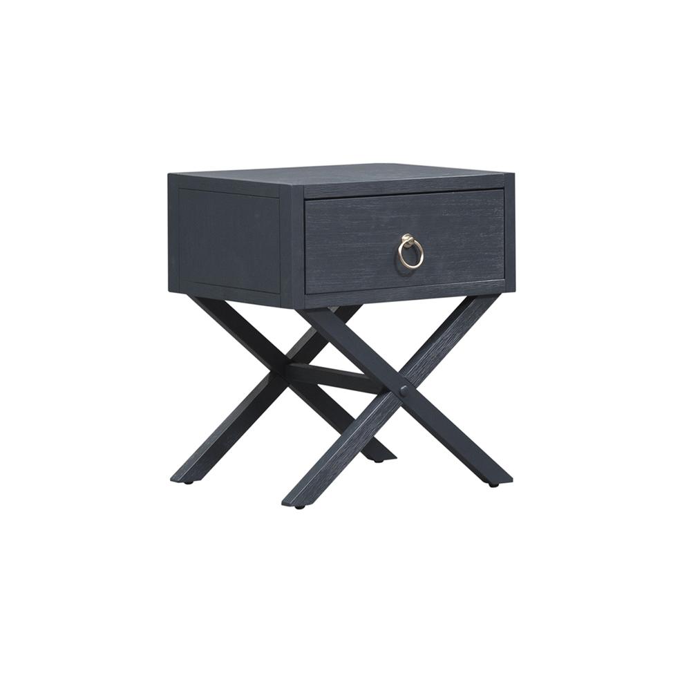 1 Drawer Accent Table, Midnight Blue