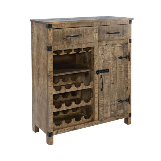 Wine Accent Cabinet, Weathered Honey Finish