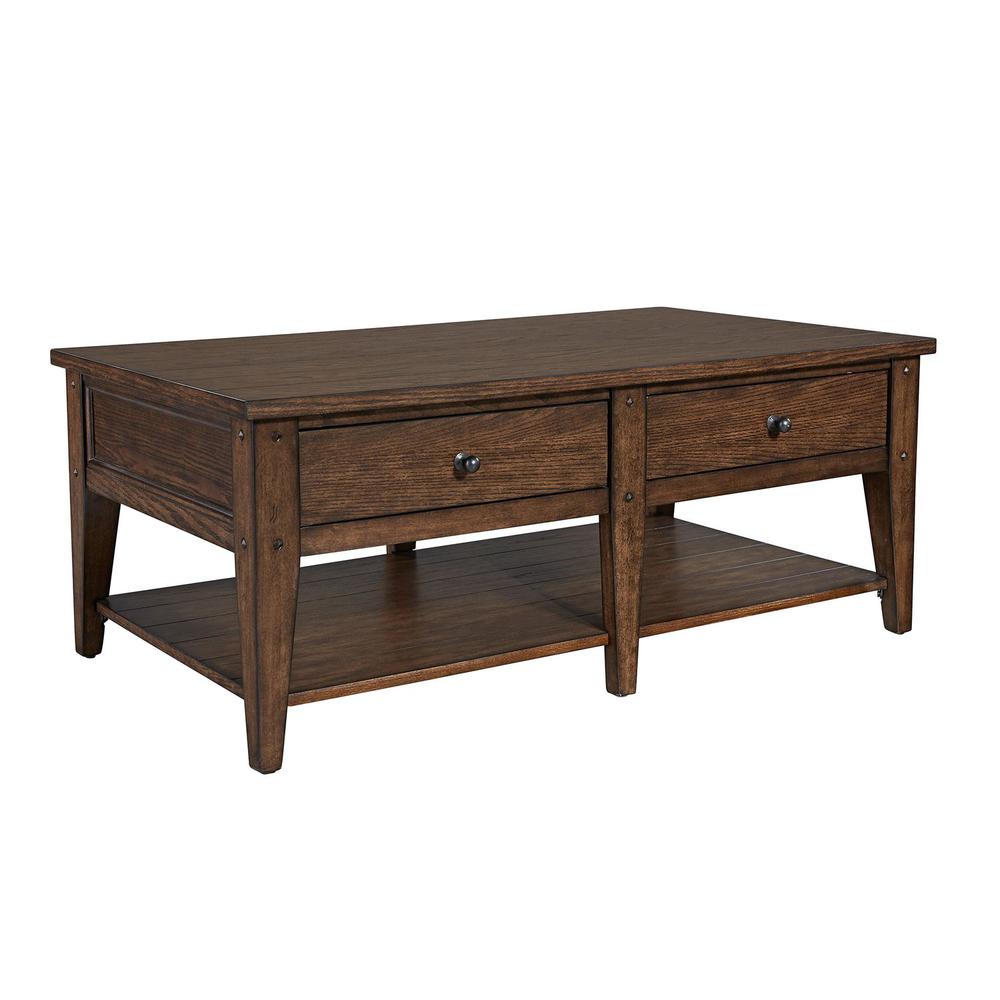 Lake House Cocktail Table, W48 x D27 x H19, Dark Brown