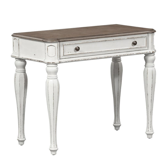 Accent Vanity Desk/NS, Antique White Finish