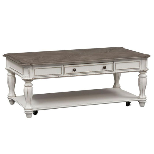 Magnolia Manor Rectangular Cocktail Table, W52 x D30 x H20, White