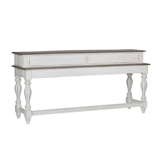 Magnolia Manor Console Bar Table, W76 x D22 x H36, White