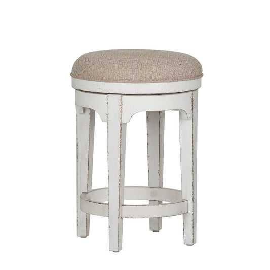 Magnolia Manor Console Swivel Stool, W17 x D17 x H25, White