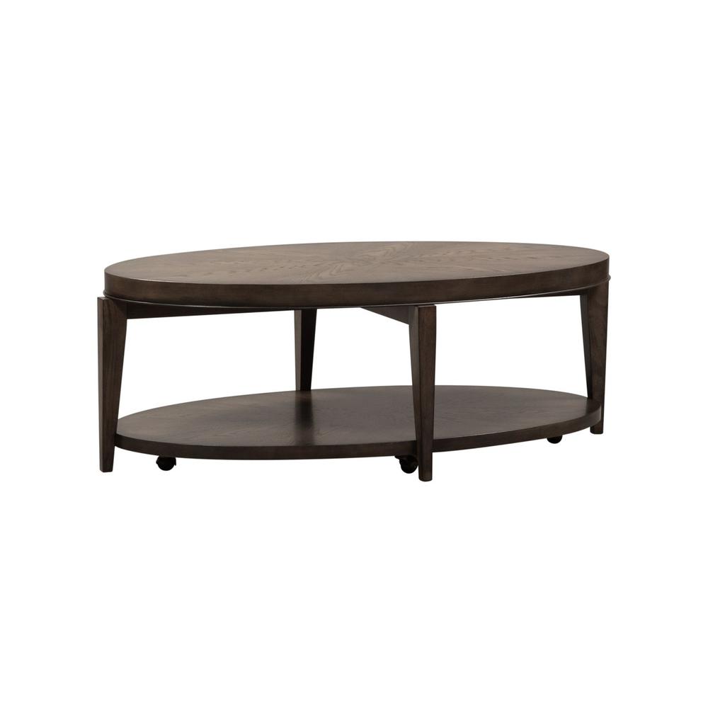 Penton Oval Cocktail Table, Dark Brown