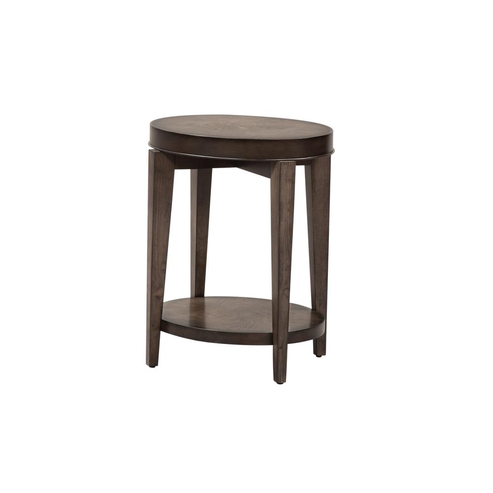 Penton Oval Chair Side Table, Dark Brown