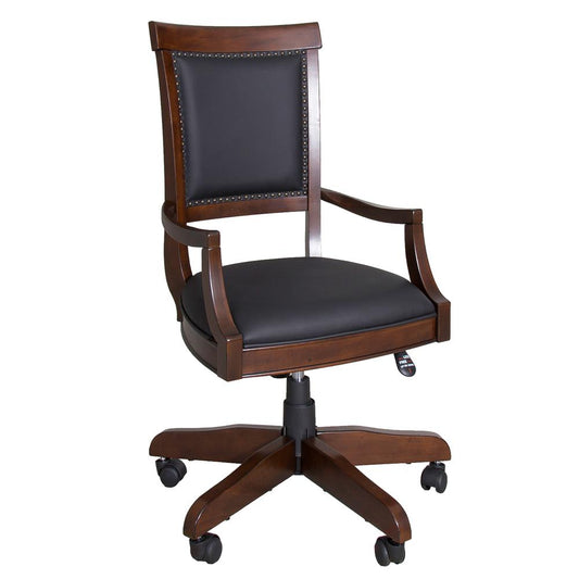 Brayton Manor Jr Executive Desk Chair, W23 x D23 x H42, Dark Brown