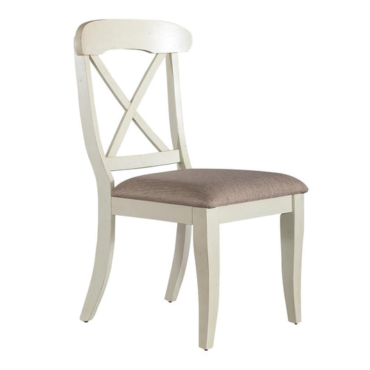 Ocean Isle Uph X Back Side Chair, W21 x D19 x H38, White