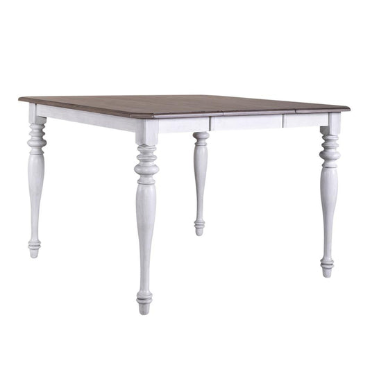 Gathering Table Antique White Finish w/ Weathered Pin