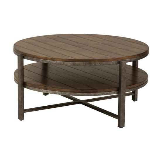 Breckinridge Occasional Cocktail Table, W38 x D38 x H18, Medium Brown