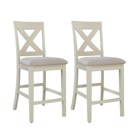 Thornton X Back Counter Chair-Pack of 2, Cream