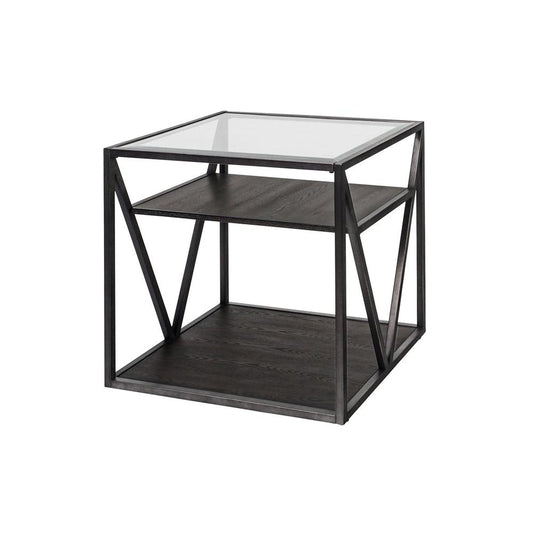 Arista End Table, W21 x D26 x H24, Medium Gray