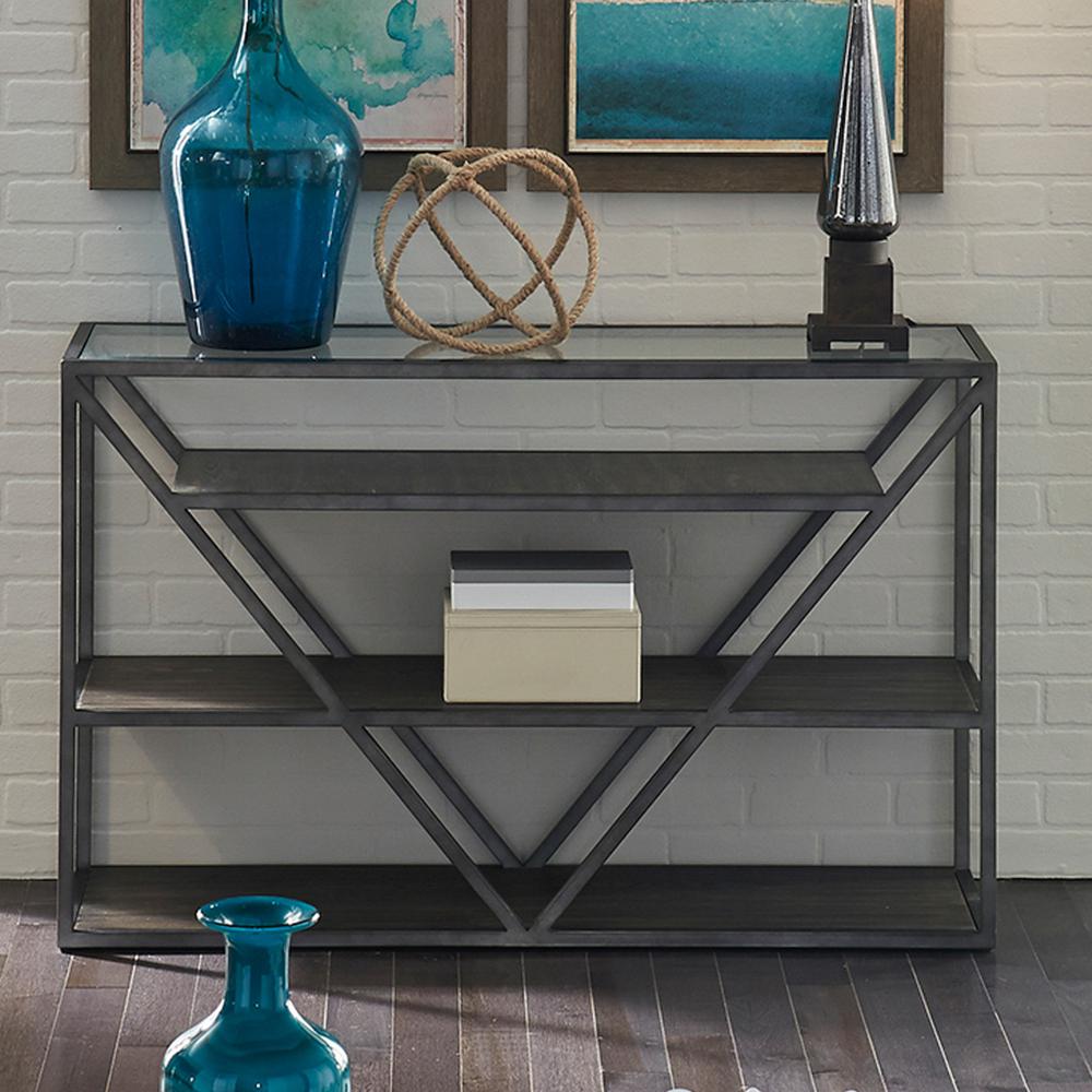 Arista Occasional Sofa Table, W48 x D16 x H30, Medium Gray