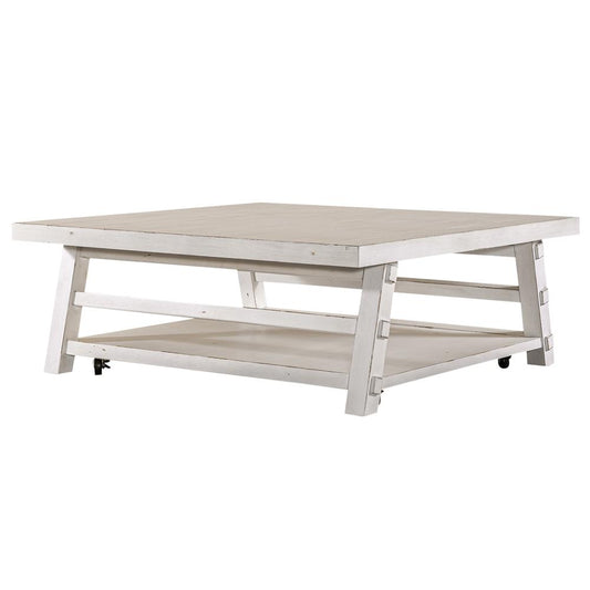 Oversized Square Cocktail Table Farmhouse White