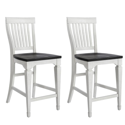 Counter Height Slat Back Chair- Set of 2 Cottage White