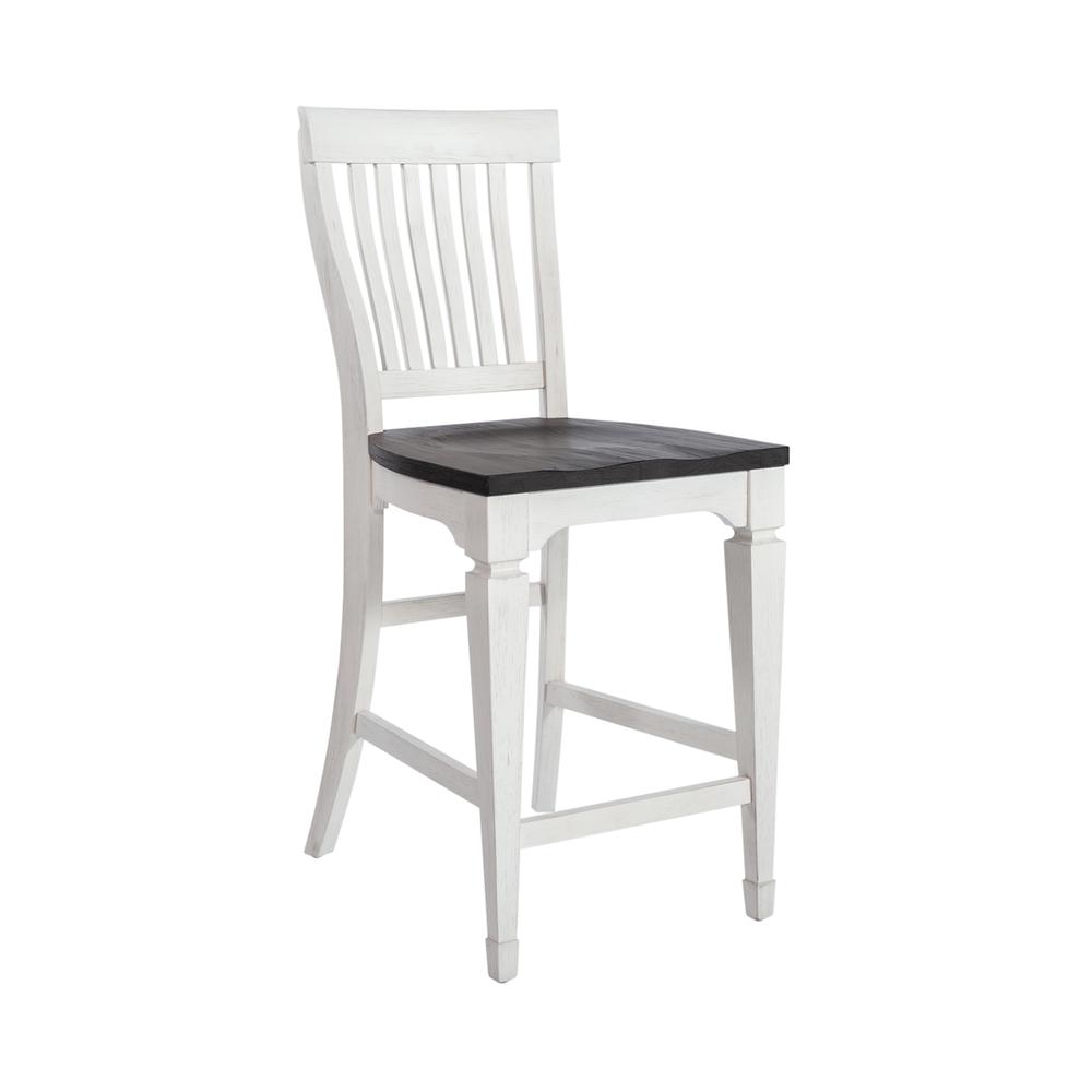 Counter Height Slat Back Chair White