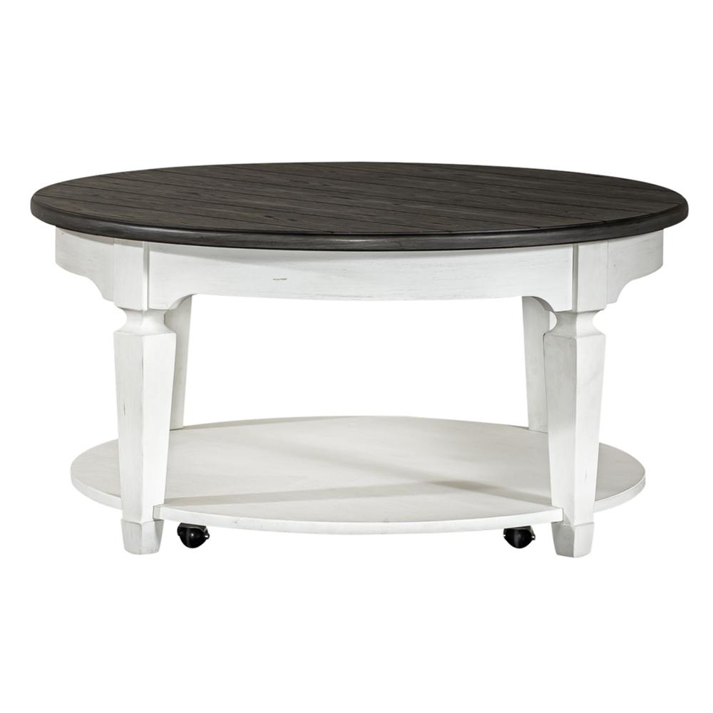 Round Cocktail Table Cottage White