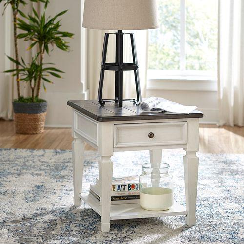 Allyson Park Drawer End Table, W23 x D27 x H24, White