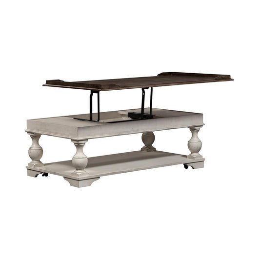 Abbey Road Lift Top Cocktail Table, Porcelain White